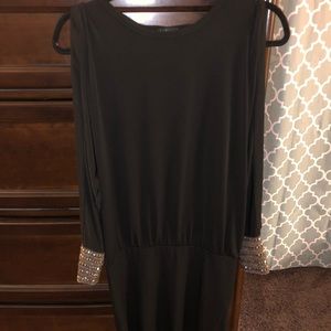 Black open back cocktail dress